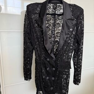 Black Lace Blazer Dress